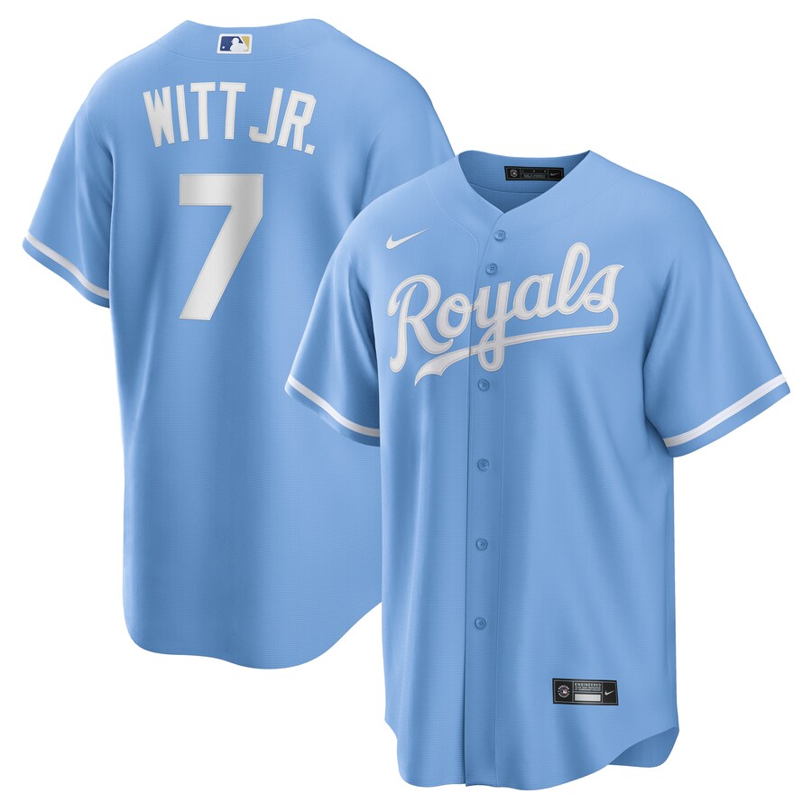 Men's Kansas City Royals Bobby Witt Jr. Nike Light Blue Alternate Replica Jersey - ujerseystore