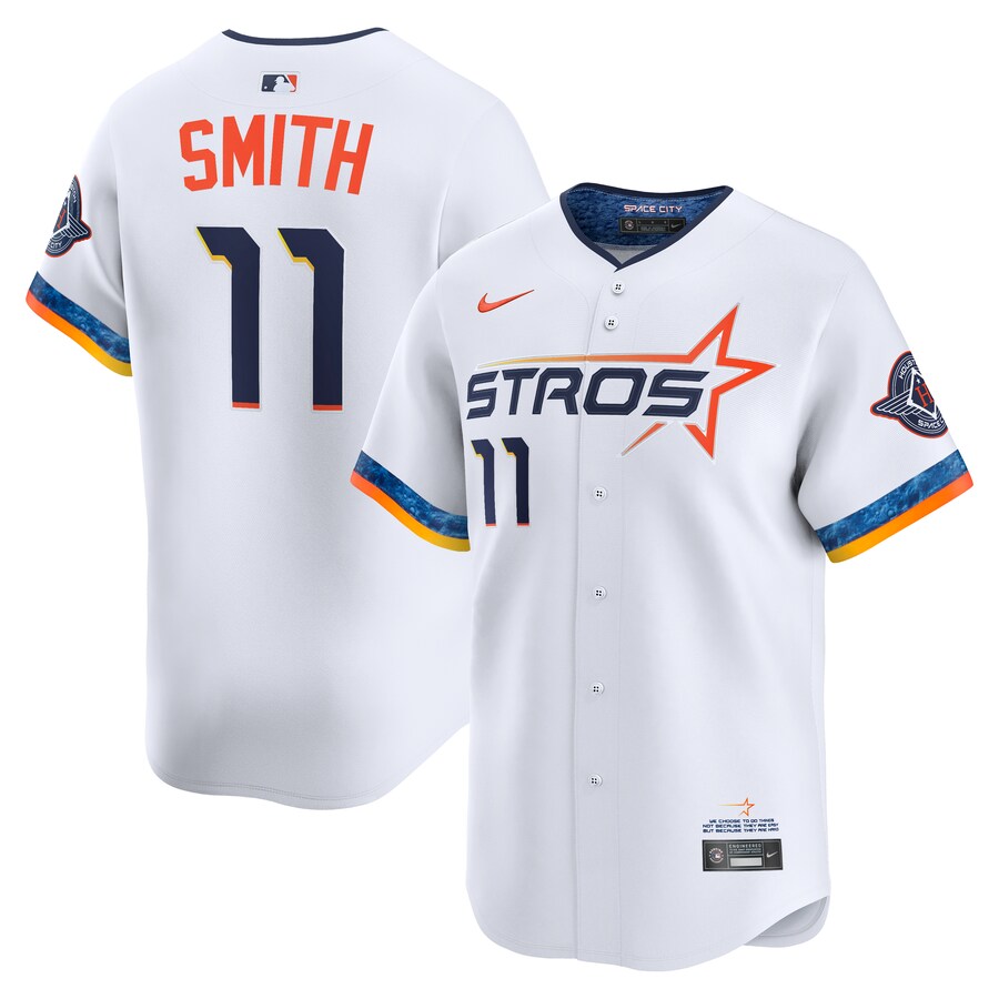 Men's Houston Astros Cam Smith Nike White City Connect Limited Player Jersey - ujerseystore
