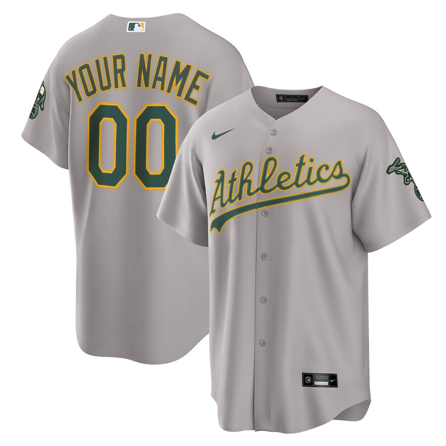 Men's Athletics Nike Gray Road Custom Replica Jersey - ujerseystore