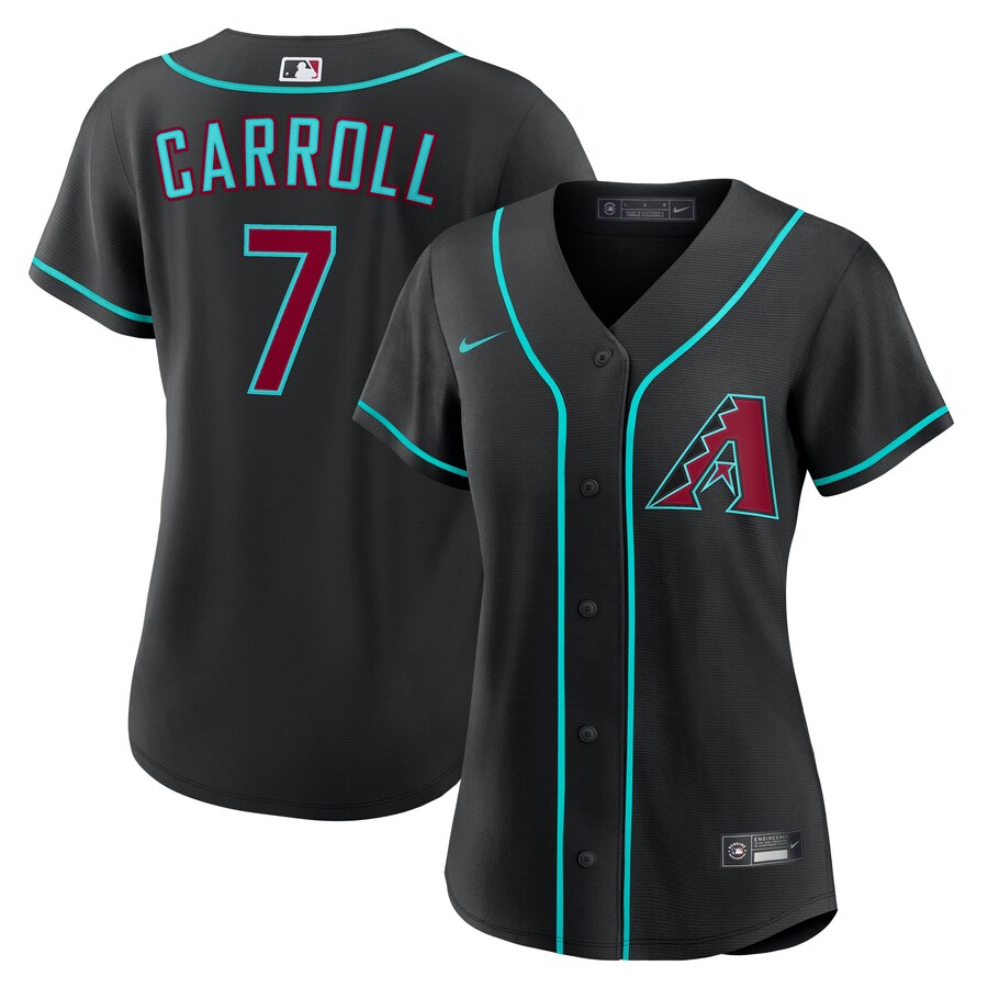 Women's Arizona Diamondbacks Corbin Carroll Nike Black Alternate Replica Jersey - ujerseystore