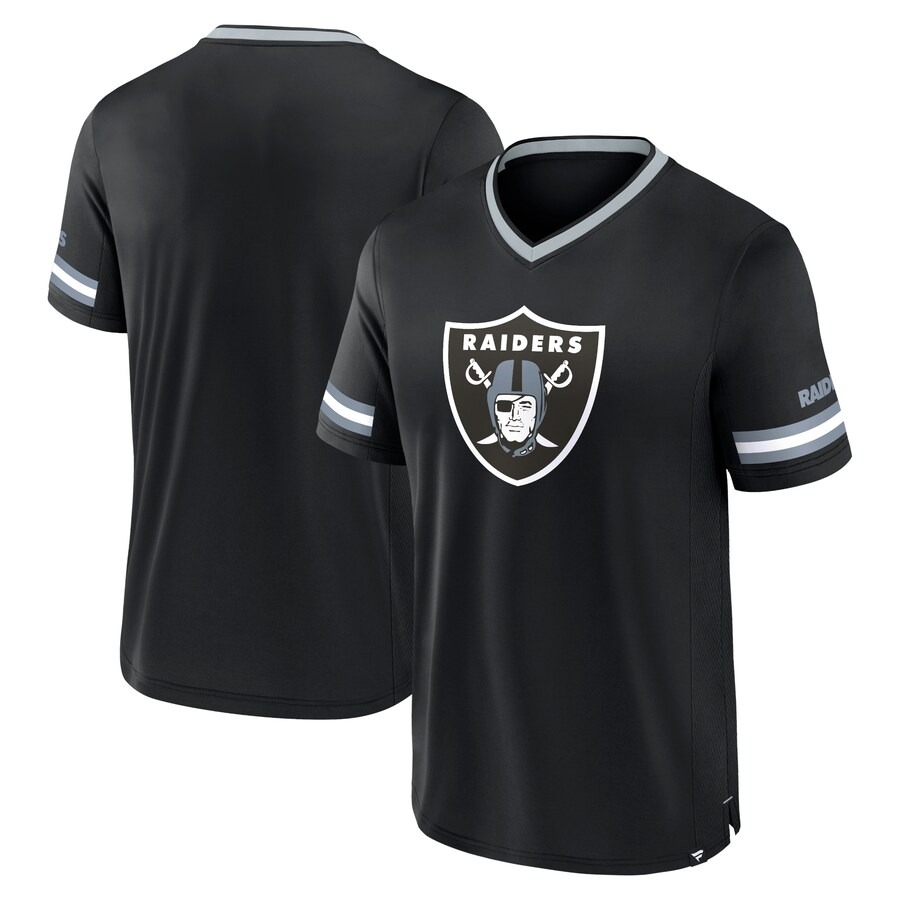 Men's Las Vegas Raiders Fanatics Black Stripe Stacking T-Shirt - ujerseystore