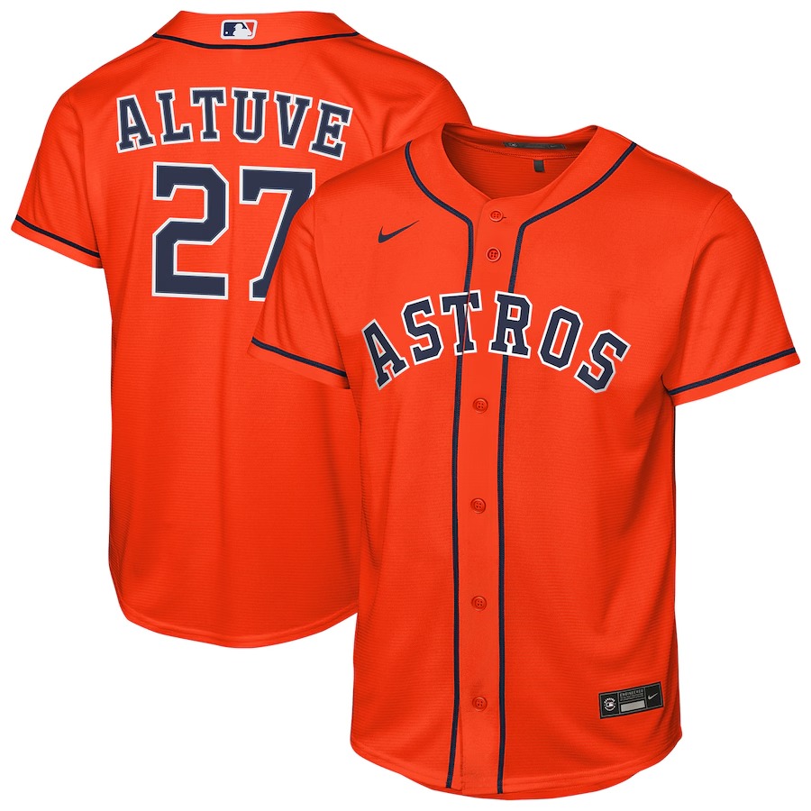 Youth Houston Astros Jose Altuve Nike Orange Alternate Replica Jersey - ujerseystore