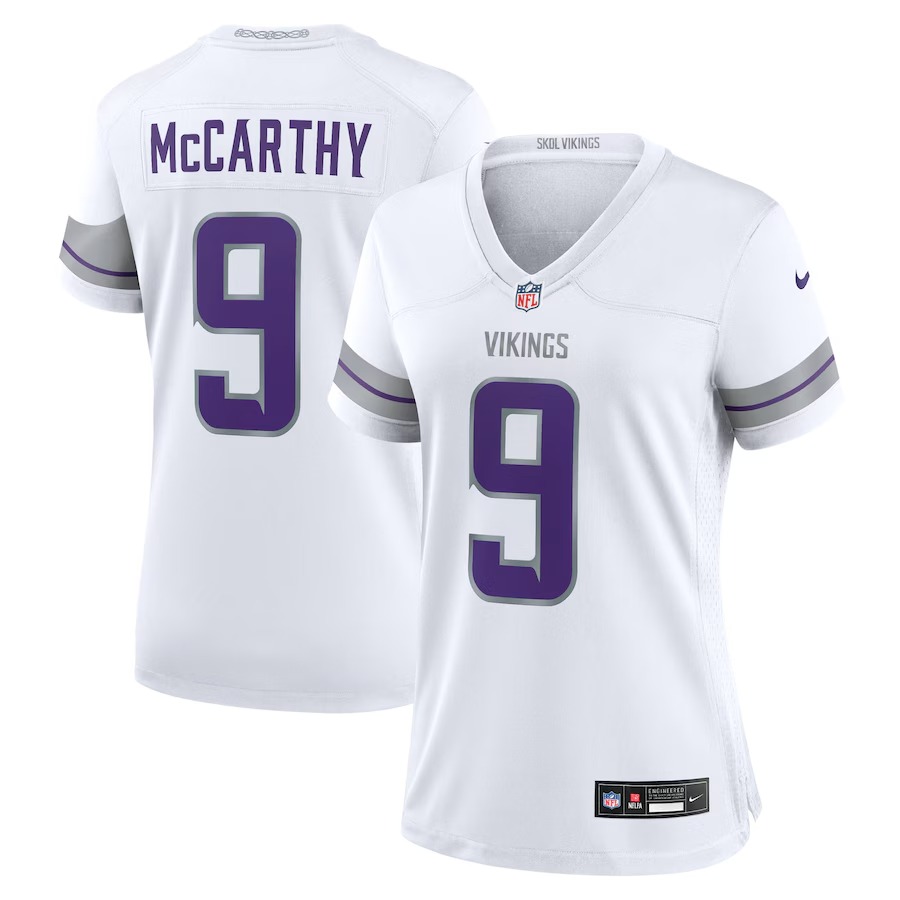 Women's Minnesota Vikings J.J. McCarthy Nike White Alternate Game Player Jersey - ujerseystore