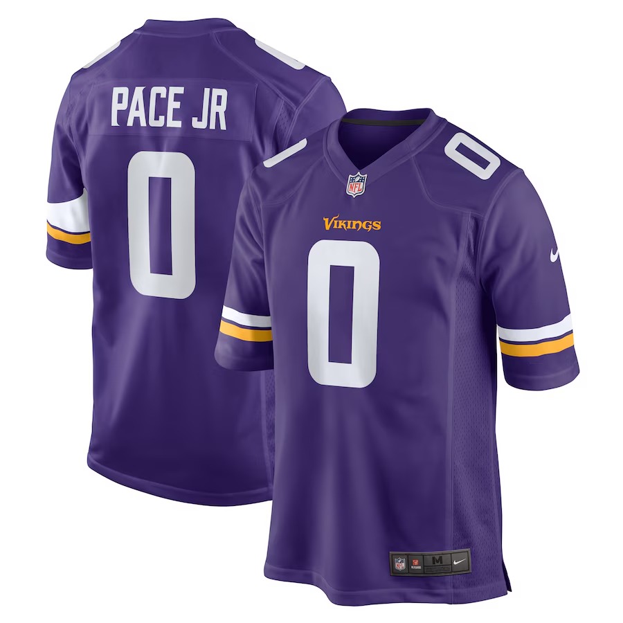 Men's Minnesota Vikings Ivan Pace Jr Nike Purple Game Jersey - ujerseystore