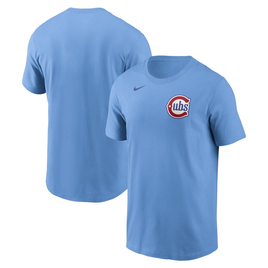 Men's Chicago Cubs Nike Baby Blue Alternate Wordmark T-Shirt - ujerseystore