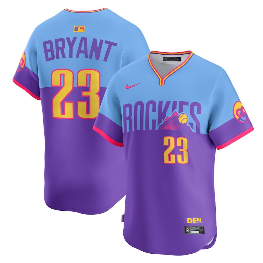 Men's Colorado Rockies Kris Bryant Nike Purple/Light Blue 2025 City Connect Limited Player Jersey - ujerseystore