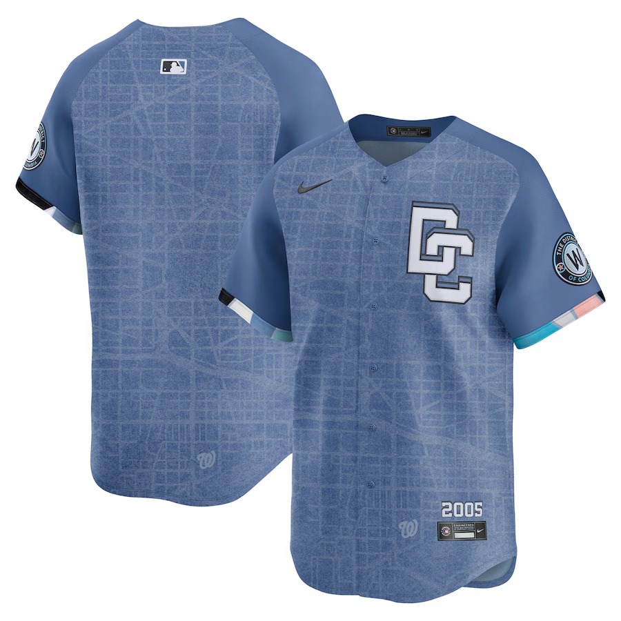 Men's Washington Nationals Nike Blue 2025 City Connect Limited Jersey - ujerseystore