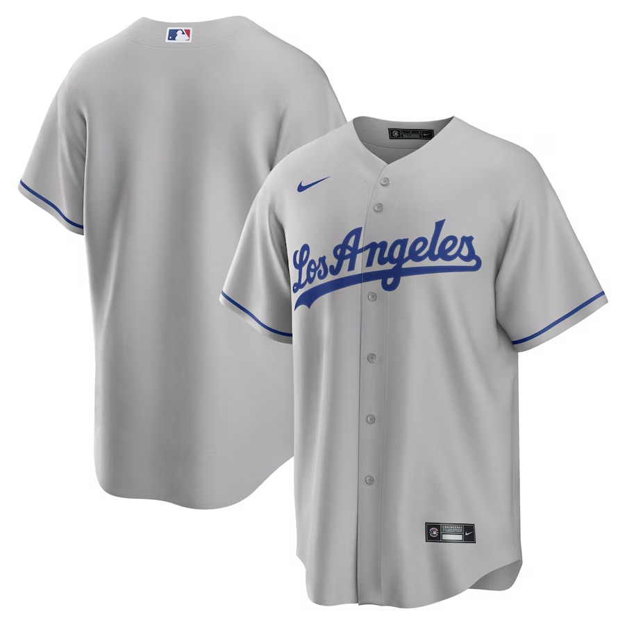 Men's Los Angeles Dodgers Nike Gray Road Replica Team Jersey - ujerseystore