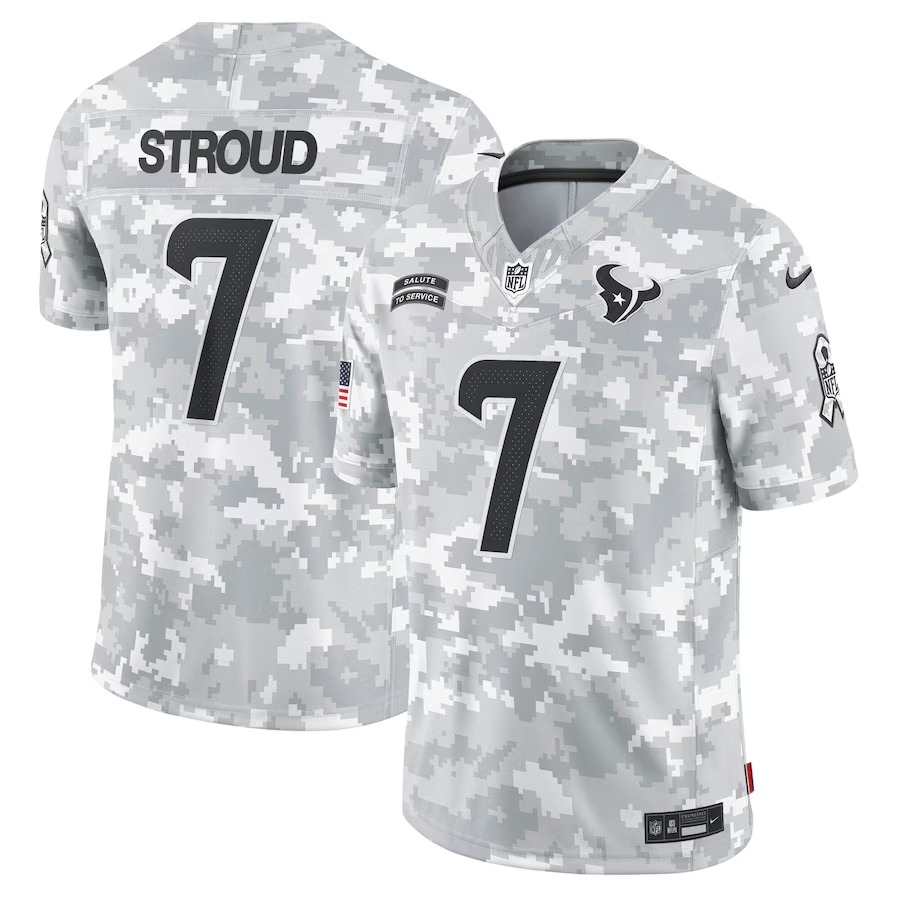 Men's Houston Texans C.J. Stroud Nike Arctic Camo 2024 Salute to Service Limited Jersey - ujerseystore