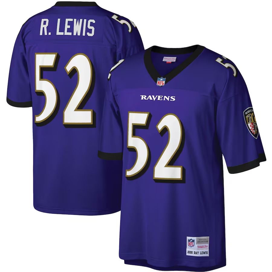 Men's Baltimore Ravens Ray Lewis Mitchell & Ness Purple Legacy Replica Jersey - ujerseystore