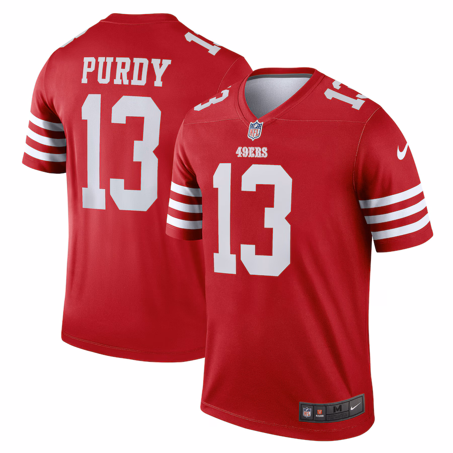 Men's San Francisco 49ers Brock Purdy Nike Scarlet Legend Player Performance Top - ujerseystore