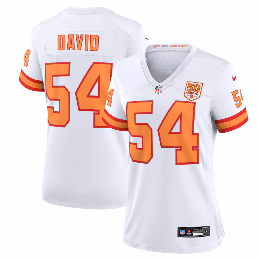 Women's '76 Tampa Bay Buccaneers Lavonte David Nike White 50th Season Game Jersey - ujerseystore