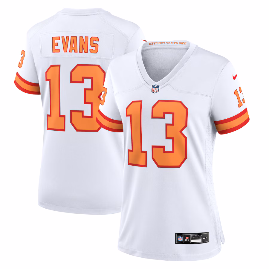 Women's '76 Tampa Bay Buccaneers Mike Evans Nike White Game Jersey - ujerseystore