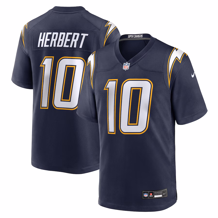 Men's Los Angeles Chargers Justin Herbert Nike Navy Alternate Super Chargers Game Player Jersey - ujerseystore
