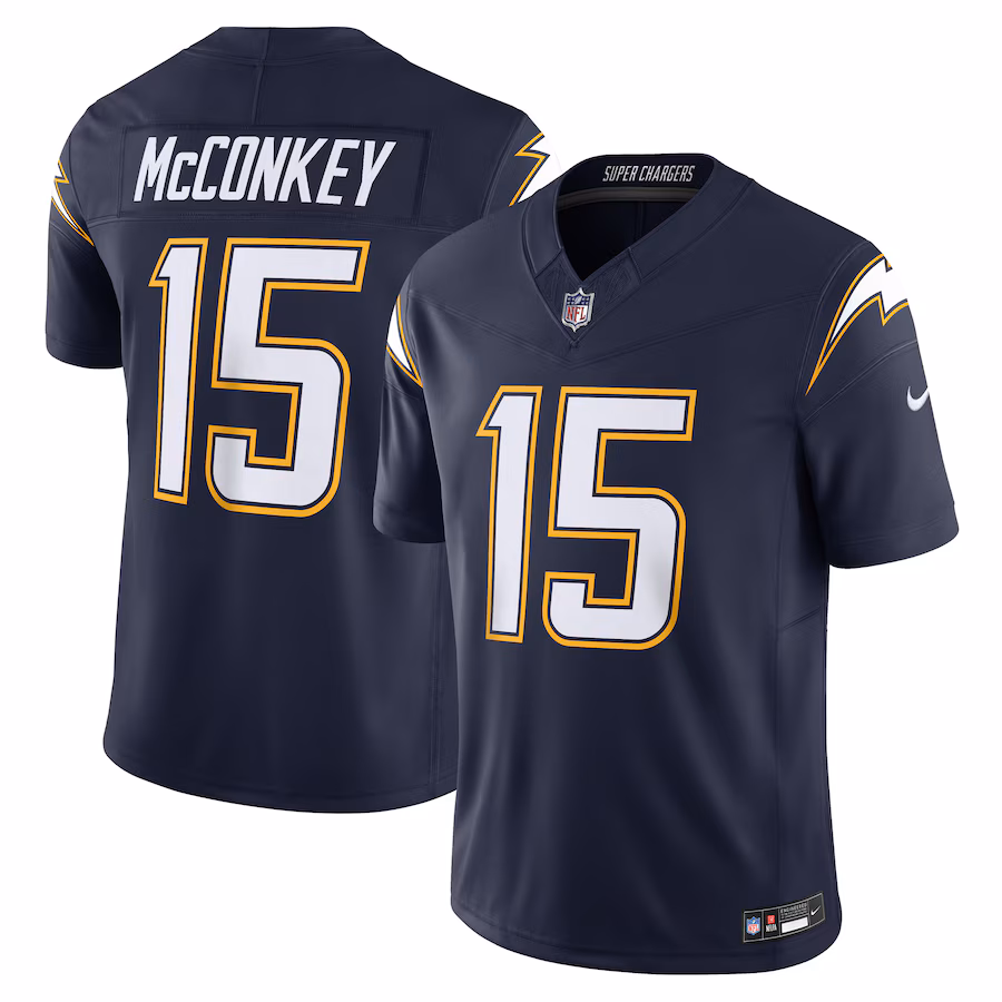 Men's Los Angeles Chargers Ladd McConkey Nike Navy Alternate Super Chargers Vapor F.U.S.E. Limited Jersey - ujerseystore