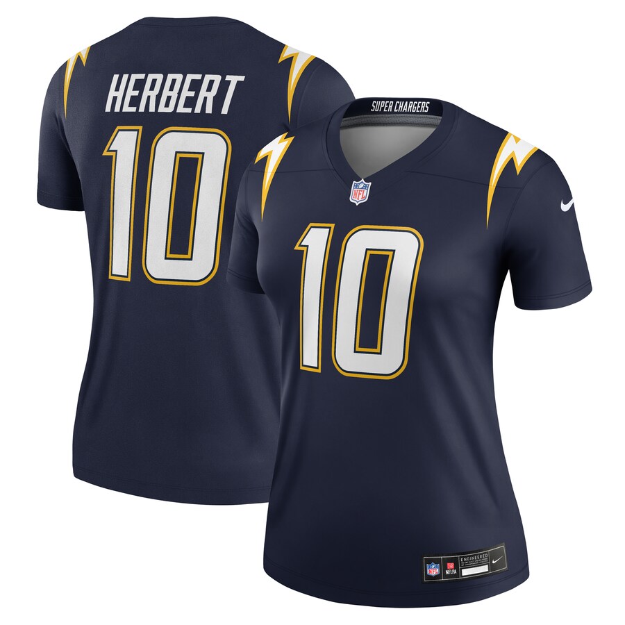 Women's Los Angeles Chargers Justin Herbert Nike Navy Alternate Super Chargers Legend Player Performance Top - ujerseystore