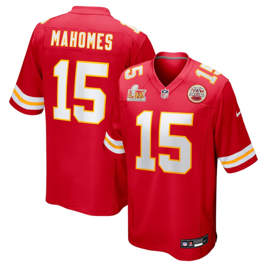 Men's Kansas City Chiefs Patrick Mahomes Nike Red Super Bowl LIX Game Jersey - ujerseystore