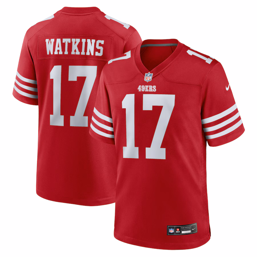 Men's San Francisco 49ers Jordan Watkins Nike Scarlet Team Game Jersey - ujerseystore