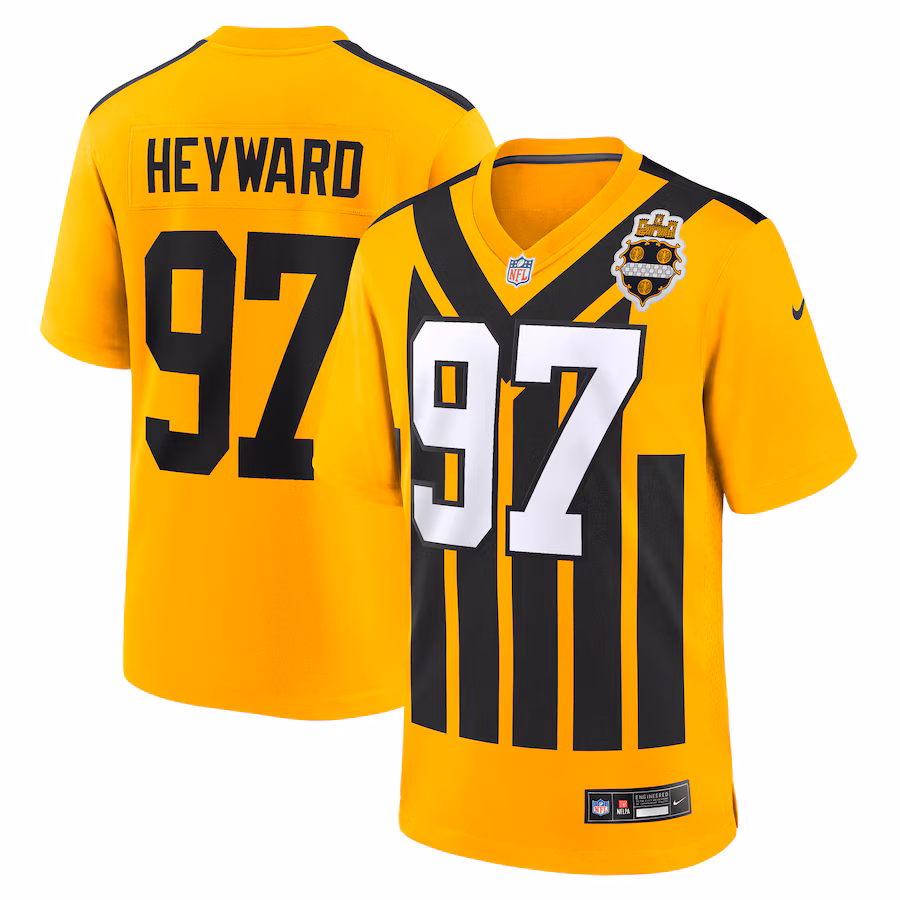 Men's Pittsburgh Steelers Cameron Heyward Nike Gold Alternate 1933 Throwback Game Jersey - ujerseystore