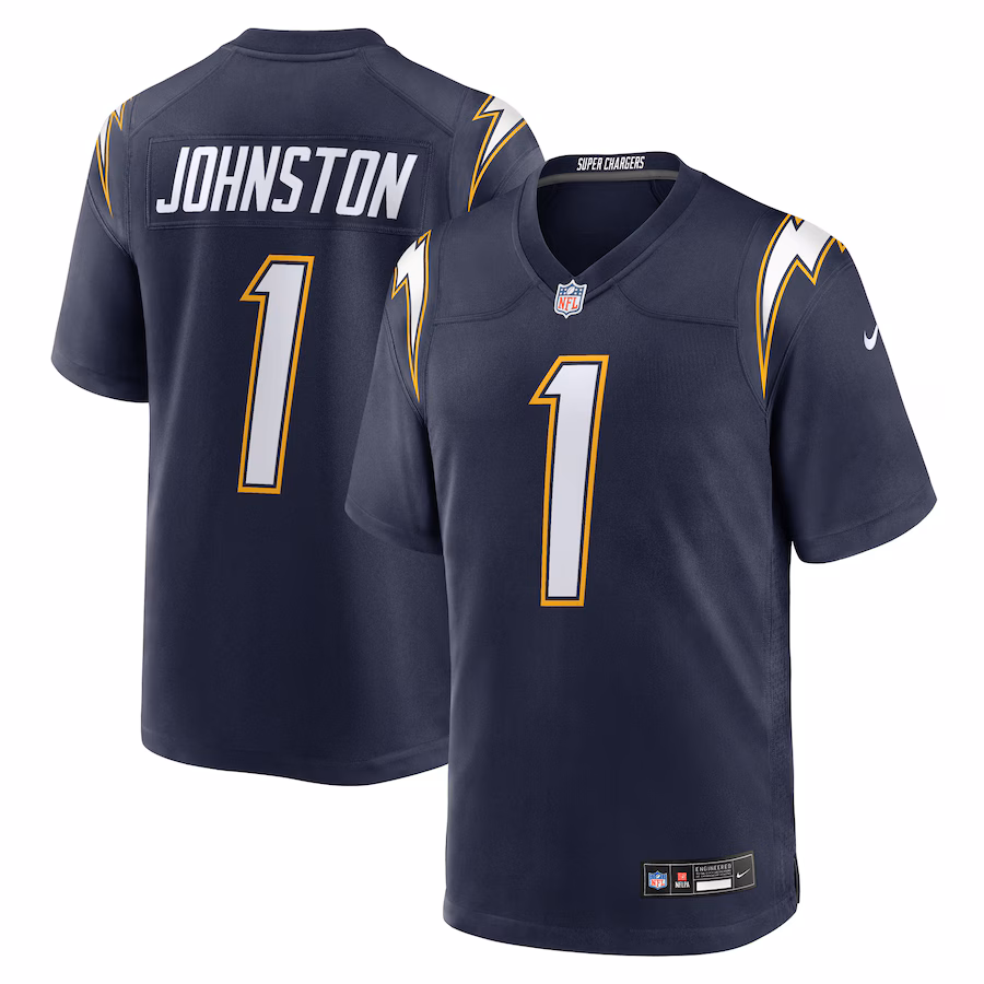 Men's Los Angeles Chargers Quentin Johnston Nike Navy Alternate Super Chargers Game Player Jersey - ujerseystore