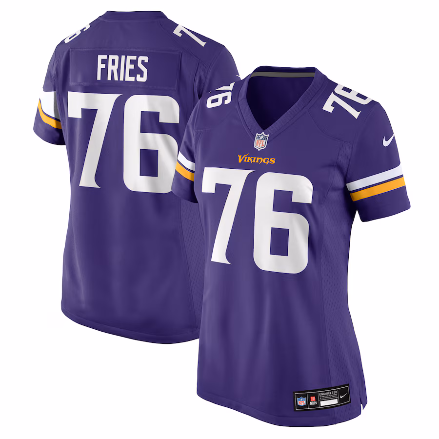 Women's Minnesota Vikings Will Fries Nike Purple Team Game Jersey - ujerseystore