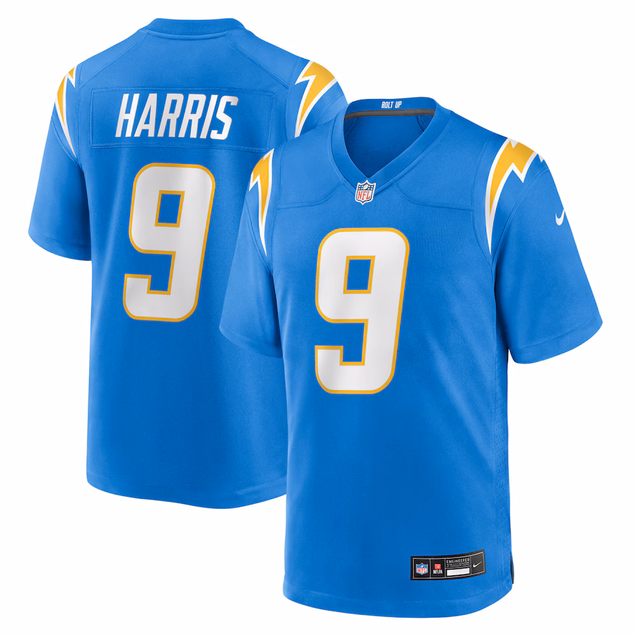 Men's Los Angeles Chargers Tre Harris Nike Powder Blue Team Game Jersey - ujerseystore