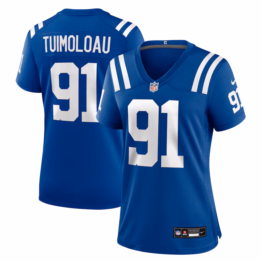 Women's Indianapolis Colts JT Tuimoloau Nike Royal Team Game Jersey - ujerseystore