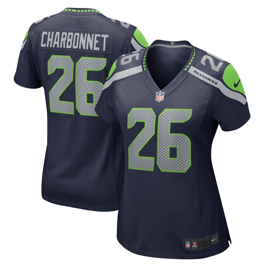 Women's Seattle Seahawks Zach Charbonnet Nike College College Navy Team Game Jersey - ujerseystore