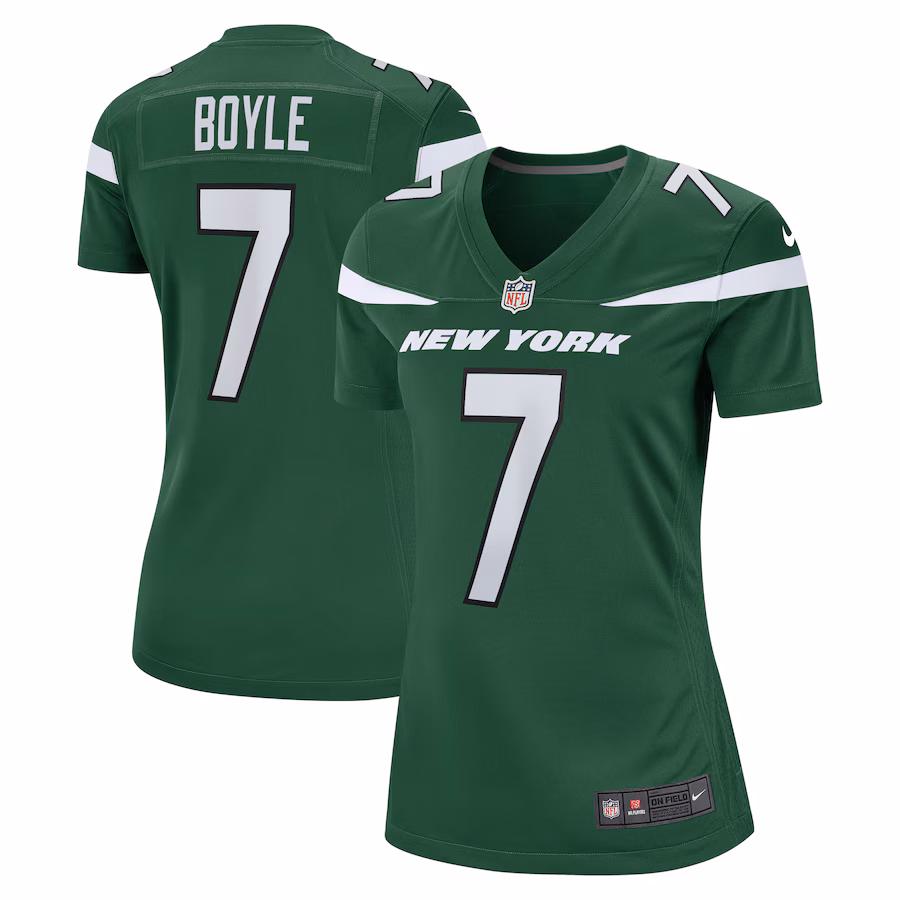 Women's New York Jets Tim Boyle Nike Legacy Green Game Jersey - ujerseystore