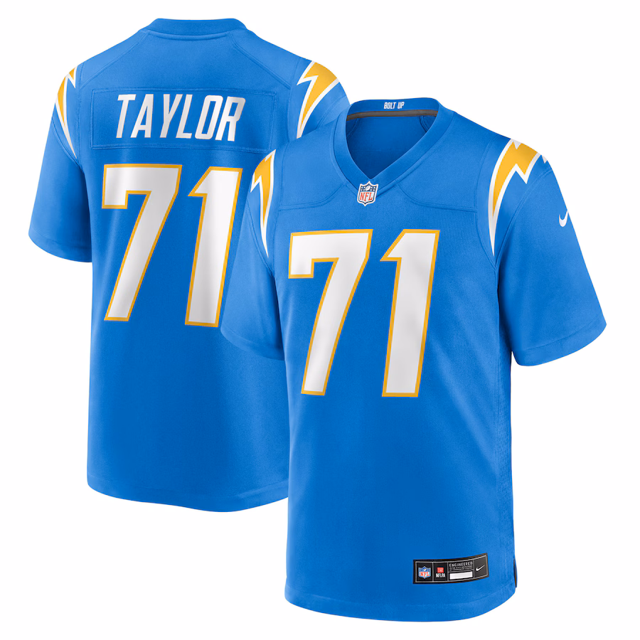Men's Los Angeles Chargers Branson Taylor Nike Powder Blue Team Game Jersey - ujerseystore