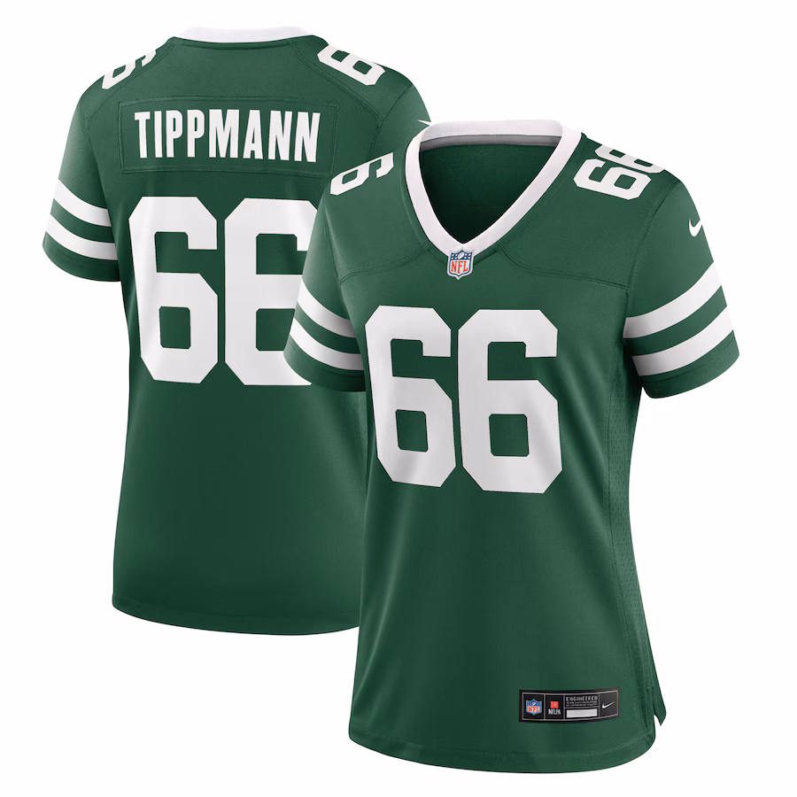 Women's New York Jets Joe Tippmann Nike Legacy Green Game Jersey - ujerseystore