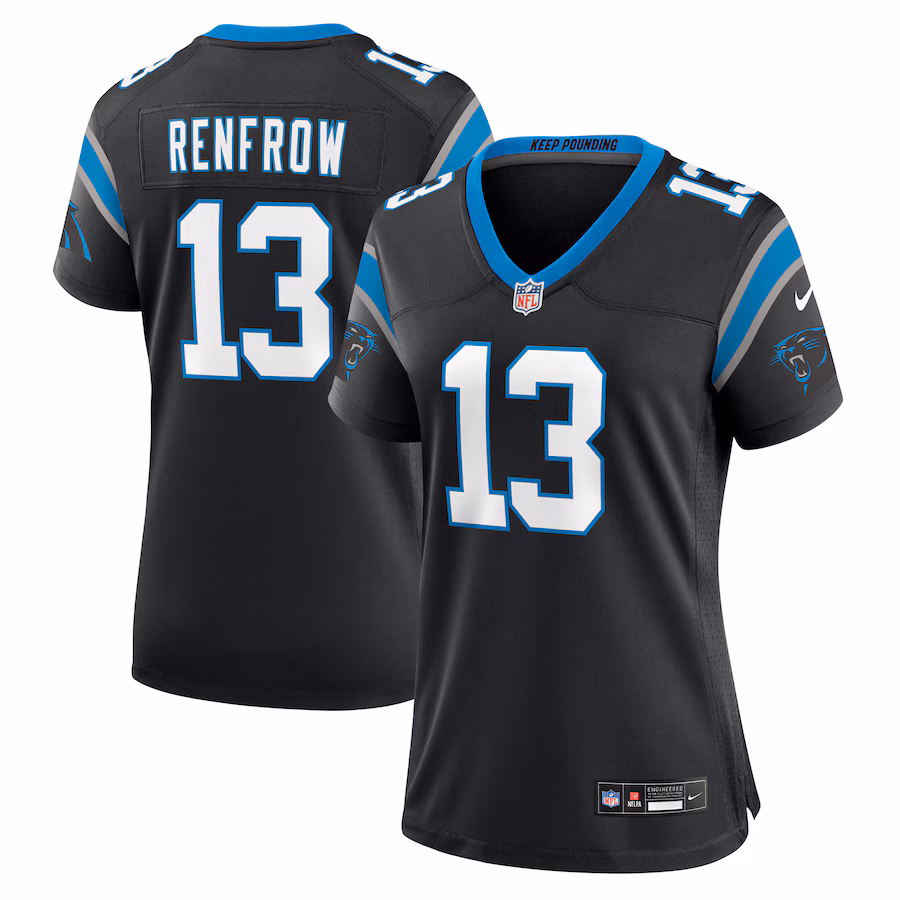 Women's Carolina Panthers Hunter Renfrow Nike Black Team Game Jersey - ujerseystore