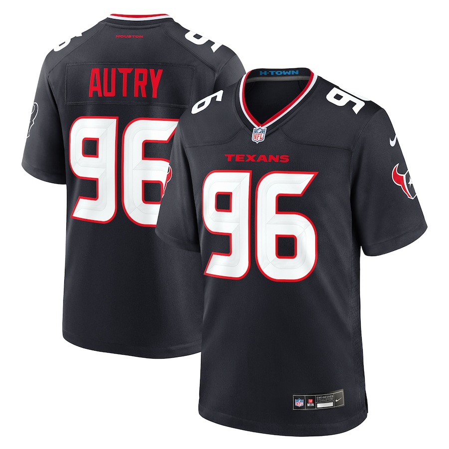 Men's Houston Texans Denico Autry Nike Navy Team Game Jersey - ujerseystore