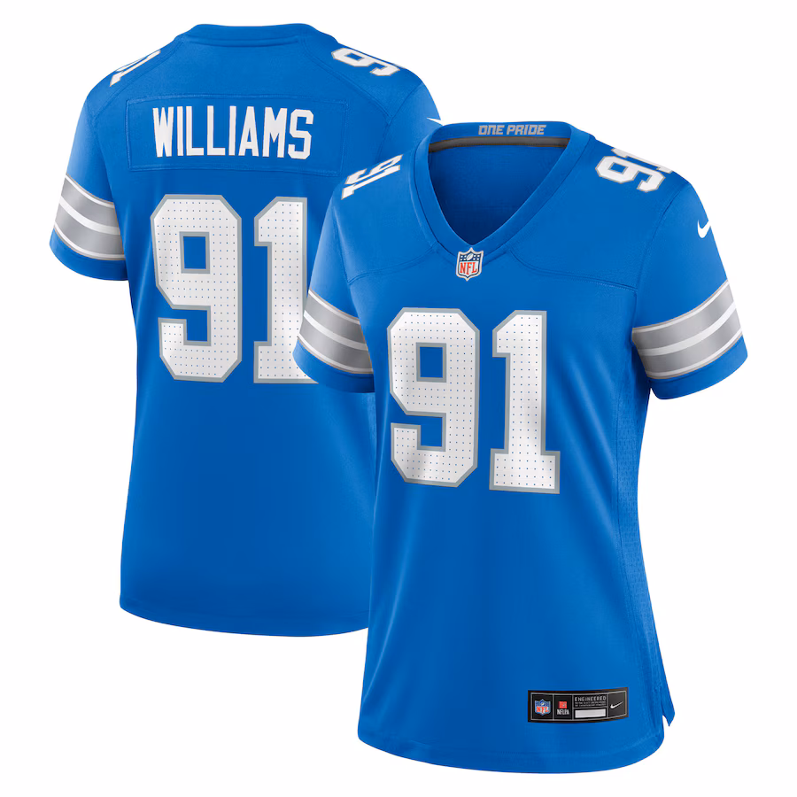 Women's Detroit Lions Tyleik Williams Nike Blue Team Game Jersey - ujerseystore