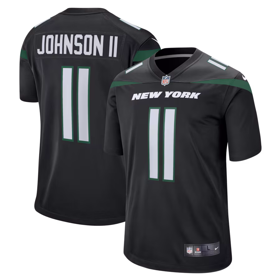 Men's New York Jets Jermaine Johnson II Nike Black Alternate Game Jersey - ujerseystore