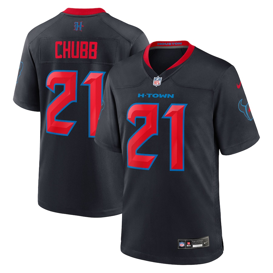 Men's Houston Texans Nick Chubb Nike Navy Alternate 2 Game Jersey - ujerseystore
