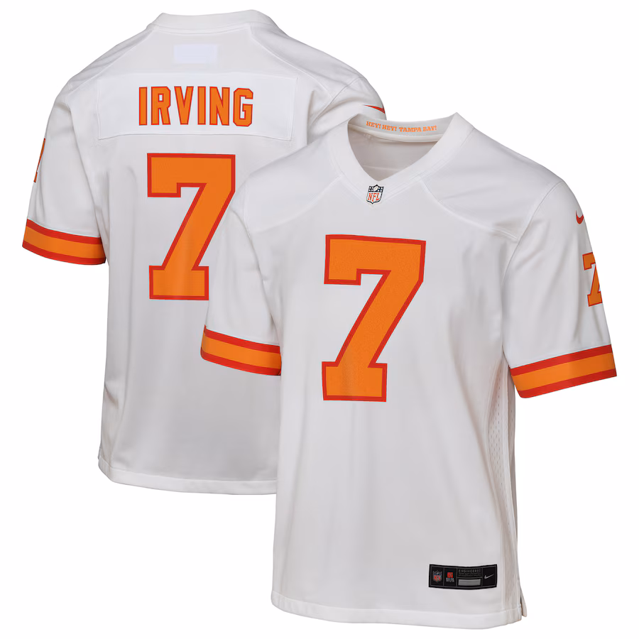 Youth '76 Tampa Bay Buccaneers Bucky Irving White Game Jersey - ujerseystore