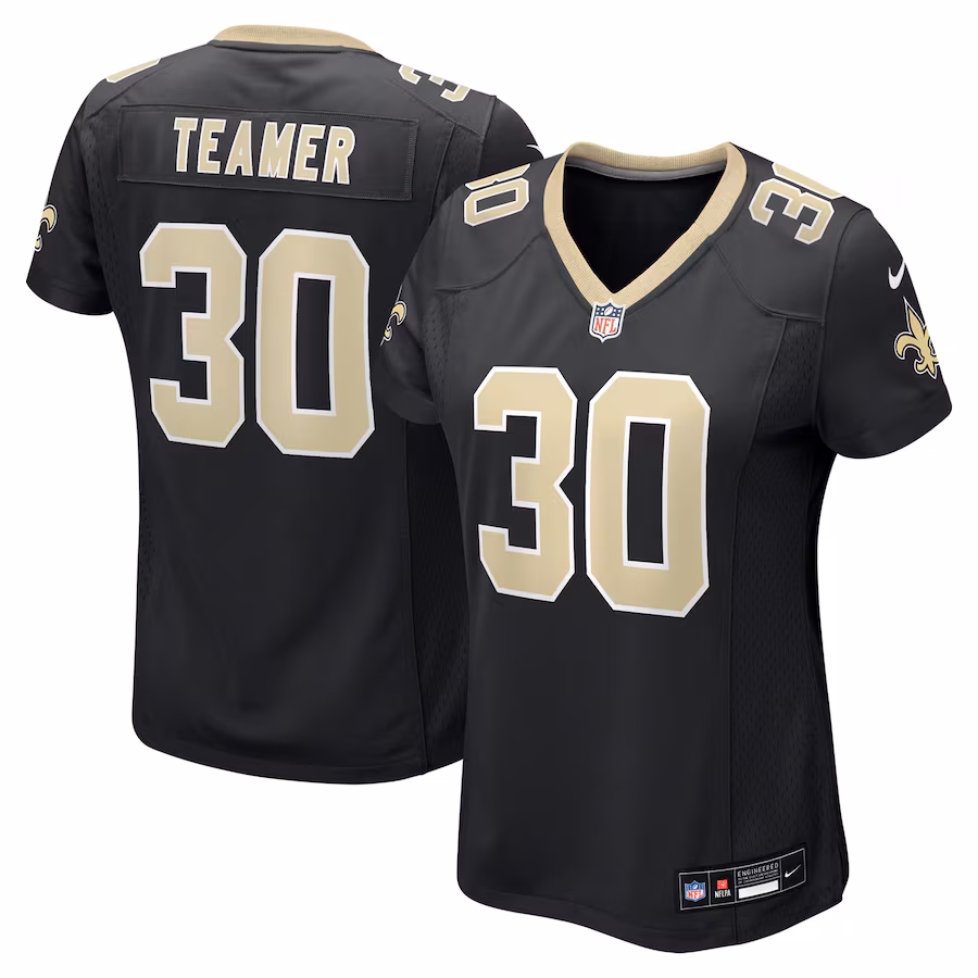 Women's New Orleans Saints Roderic Teamer Nike Black Team Game Jersey - ujerseystore