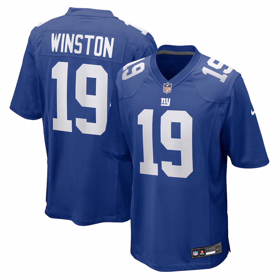 Men's New York Giants Jameis Winston Nike Royal Team Game Jersey - ujerseystore