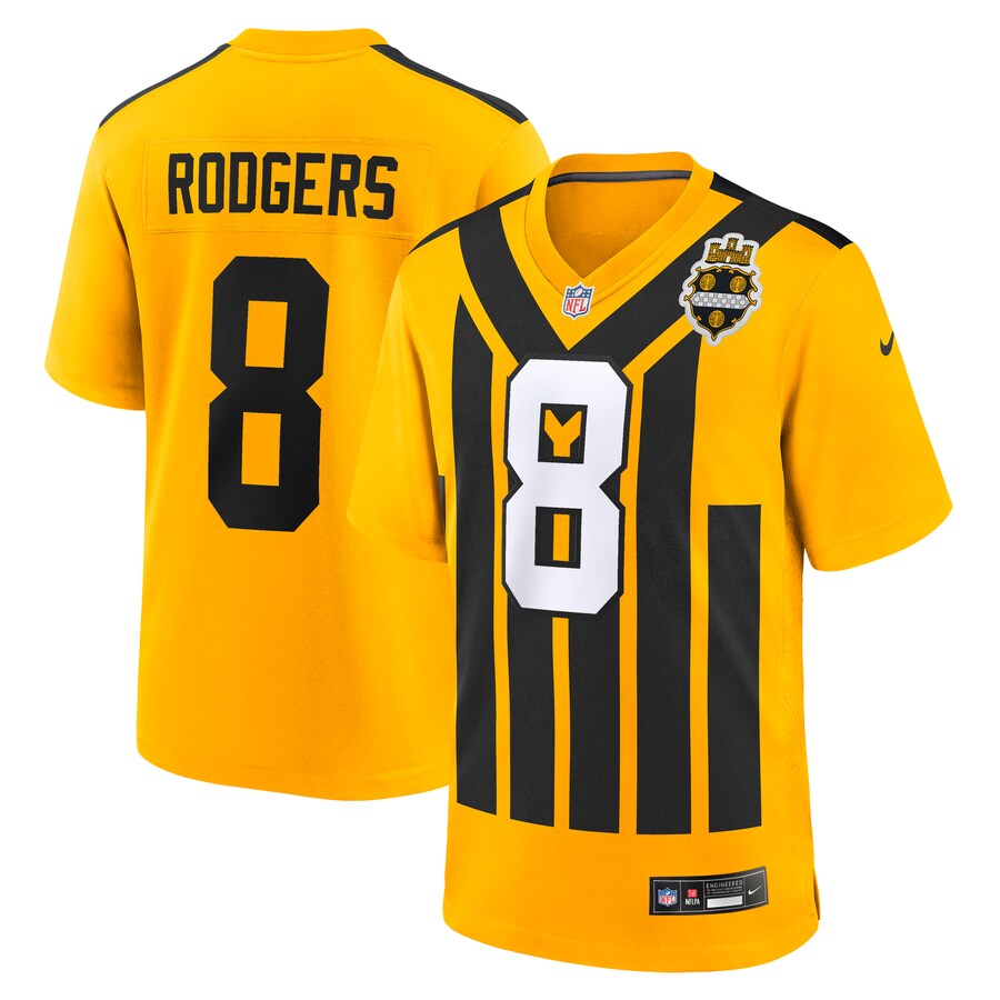 Men's Pittsburgh Steelers Aaron Rodgers Nike Gold Alternate 1933 Throwback Game Jersey - ujerseystore