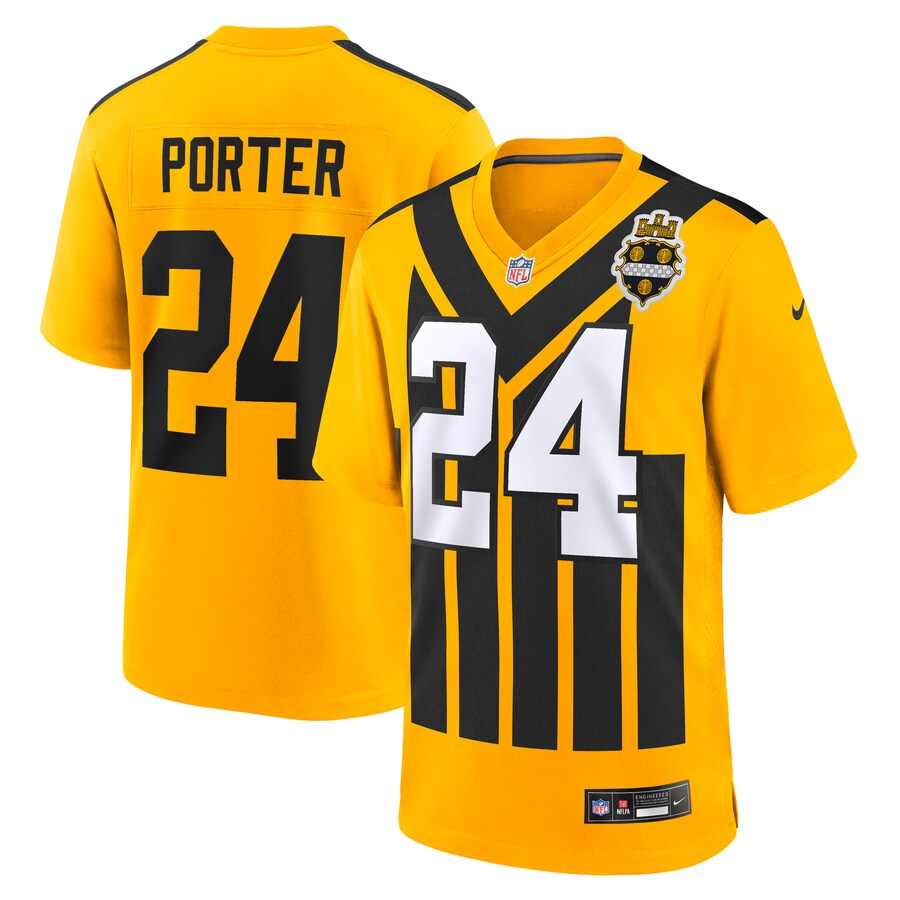 Men's Pittsburgh Steelers Joey Porter Jr. Nike Gold Alternate 1933 Throwback Game Jersey - ujerseystore