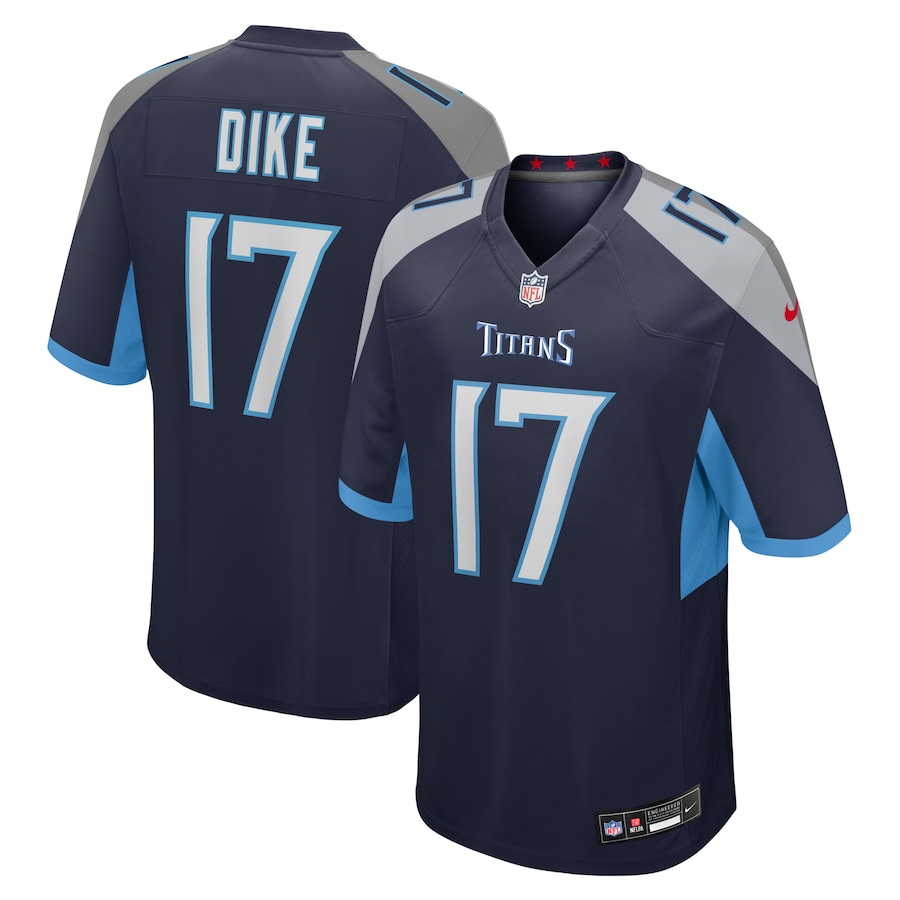 Men's Tennessee Titans Chimere Dike Nike Navy Team Game Jersey - ujerseystore