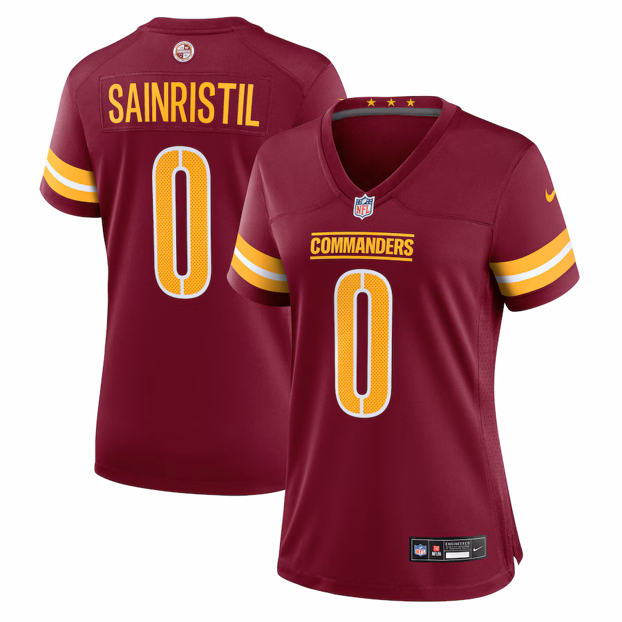 Women's Washington Commanders Mike Sainristil Nike Burgundy Team Game Jersey - ujerseystore