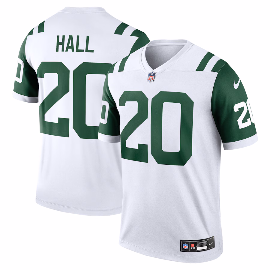 Men's New York Jets Breece Hall Nike White Legend Player Performance Top - ujerseystore