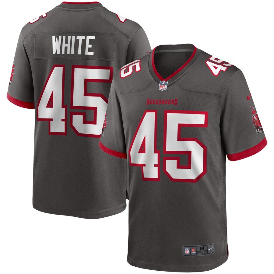 Men's Tampa Bay Buccaneers Devin White Nike Pewter Alternate Game Jersey - ujerseystore