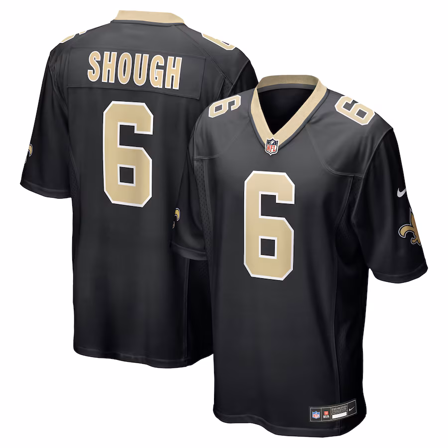 Men's New Orleans Saints Tyler Shough Nike Black Game Jersey - ujerseystore