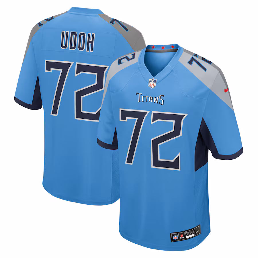 Men's Tennessee Titans Olisaemeka Udoh Nike Powder Blue Team Game Jersey - ujerseystore