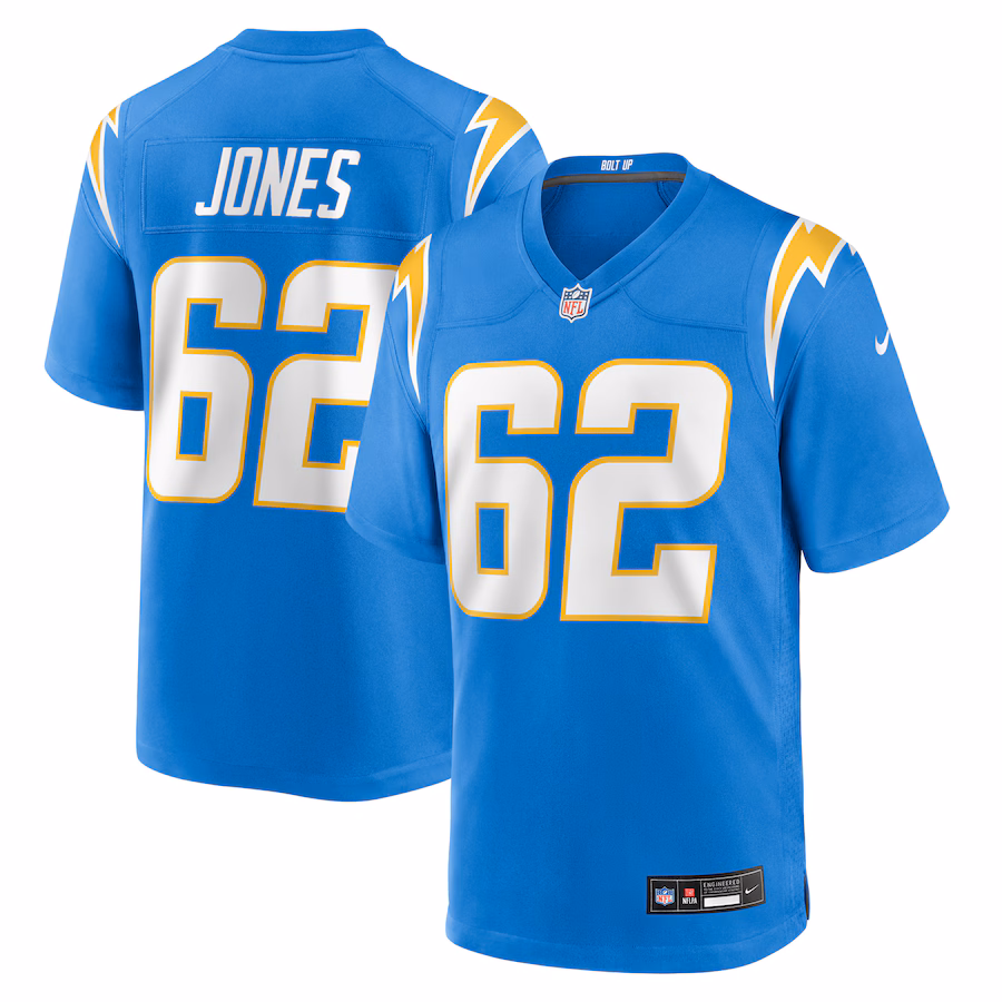 Men's Los Angeles Chargers Nash Jones Nike Powder Blue Team Game Jersey - ujerseystore
