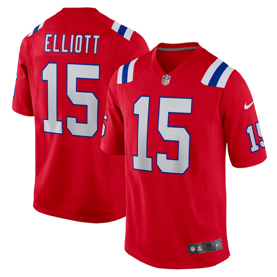 Men's New England Patriots Ezekiel Elliott Nike Red Alternate Game Jersey - ujerseystore
