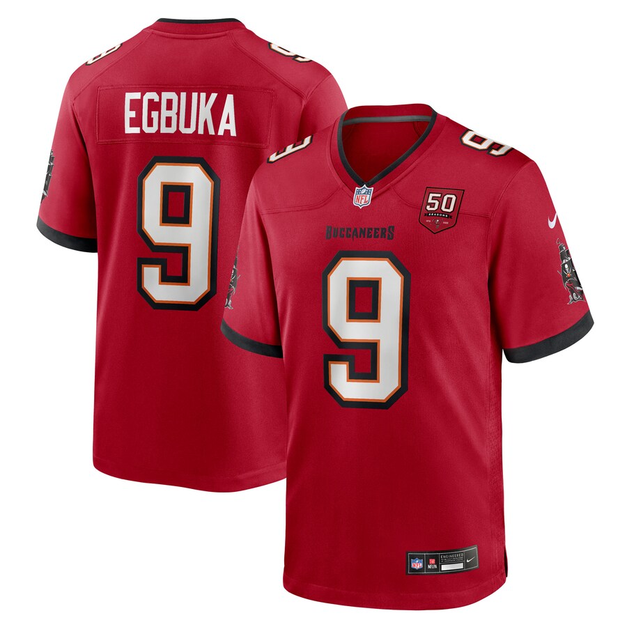 Men's Tampa Bay Buccaneers Emeka Egbuka Nike Red Team Game Jersey - ujerseystore
